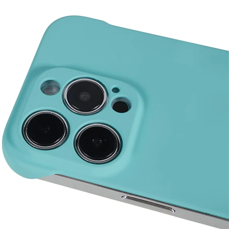 For iPhone 13 Pro Borderless Design Phone Case Rubberized Skin-Touch Hard PC Cover - Baby Blue