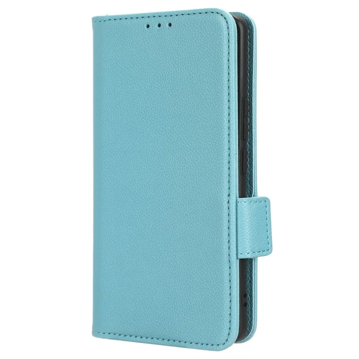 Phone Case for Honor 90 Pro , Litchi Texture Wallet Stand Folio Flip Leather Cell Phone Cover - Baby Blue
