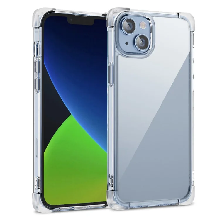 For iPhone 13 6.1 inch Drop-proof Back Cover TPU+Acrylic Four Corner Matte Phone Case - Transparent