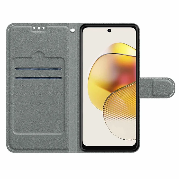 Card Slots Phone Case for Motorola Moto G73 5G Pattern Printed Leather Flip Phone Cover with Stand, Strap - Blue Rose / Golden Butterfly
