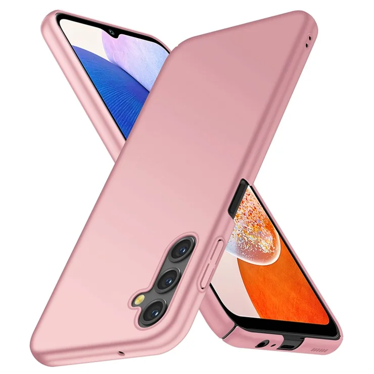 For Samsung Galaxy A14 5G / 4G Hard PC Back Cover Solid Color Shockproof Phone Case - Rose Gold