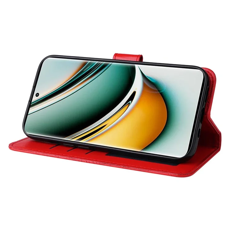 For Realme 11 Pro 5G / 11 Pro+ 5G Leather Wallet Protective Cover Sunflower Imprinted Flip Stand Case - Red