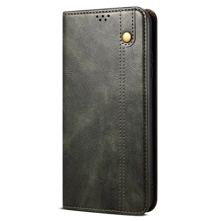 For Xiaomi Redmi Note 12S 4G Wallet Leather Case Waxy Crazy Horse Texture Stand Phone Cover - Green