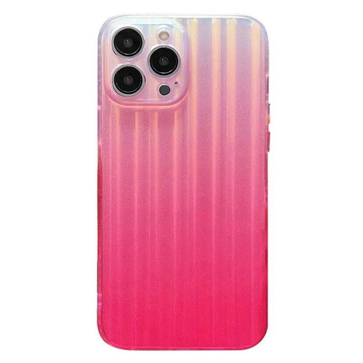 For iPhone 14 Pro Max Suitcase-Shaped Acrylic+TPU Phone Case Laser IMD Design Mobile Phone Cover Shell - Rose