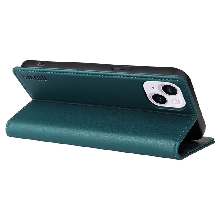 YIKATU YK-001 For iPhone 15 Plus Flip Wallet Case PU Leather Magnetic Auto-absorbed Stand Phone Cover - Green