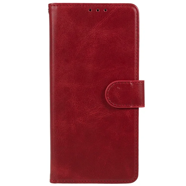 For Samsung Galaxy A53 5G Calf Texture Folding Stand Cover Leather Wallet Phone Case - Red