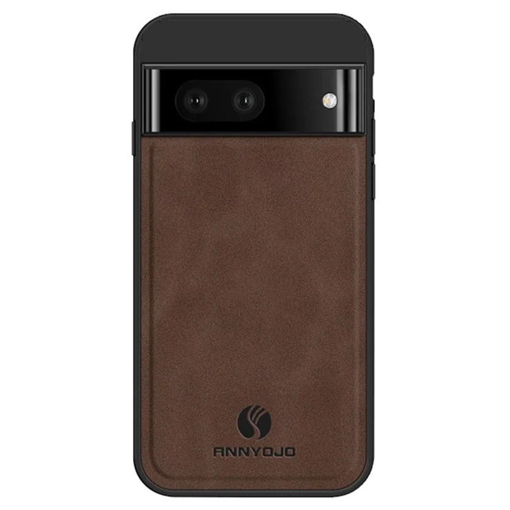 ANNYOJO PU Leather Coated PC+TPU Cover for Google Pixel 7 5G , Phone Case Support Magnetic Car Mount - Coffee
