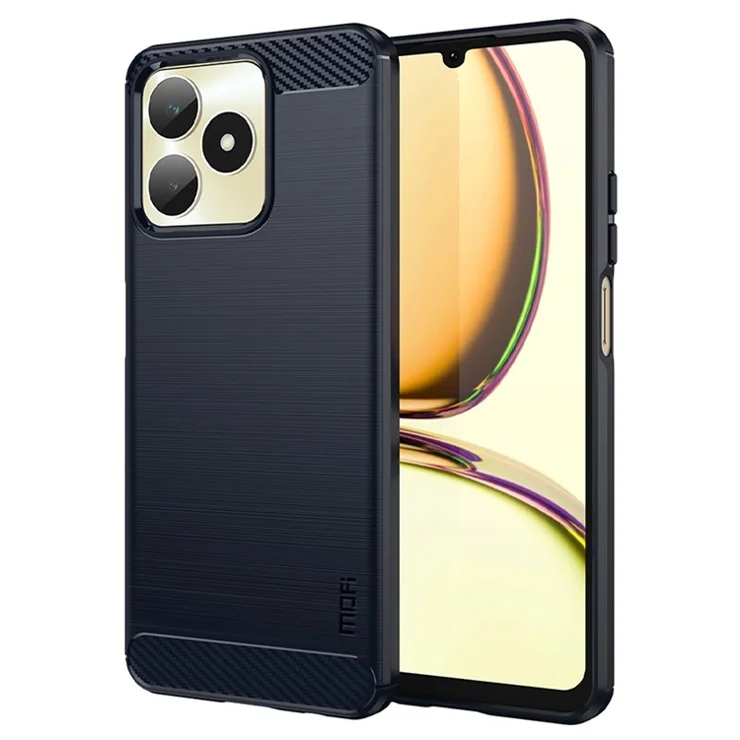 MOFI JK TPU Series-1 for Realme Narzo N53 4G / C53 (Global) / C53 (India) / C51 TPU Phone Case Brushed Carbon Fiber Phone Cover - Blue