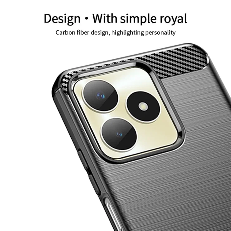 MOFI JK TPU Series-1 for Realme Narzo N53 4G / C53 (Global) / C53 (India) / C51 TPU Phone Case Brushed Carbon Fiber Phone Cover - Blue