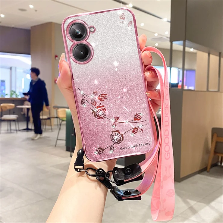 KANVOOS Cover per Realme 10 4G, Custodia a Libro in Pelle PU con Silicone TPU, Antiurto Flip Portafoglio per Realme 10 4G (Oro Rosa