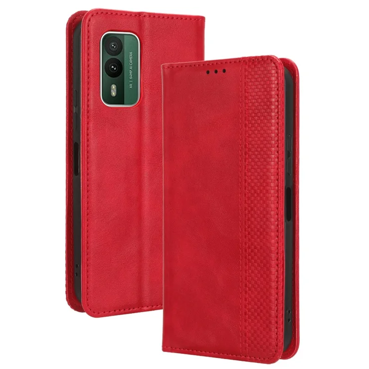 Custodia Portafoglio Antiurto Con Magnete Per Nokia XR21 - Cover Flip In Pelle PU Con Supporto E Slot Per Carte, Colore Nero - 5