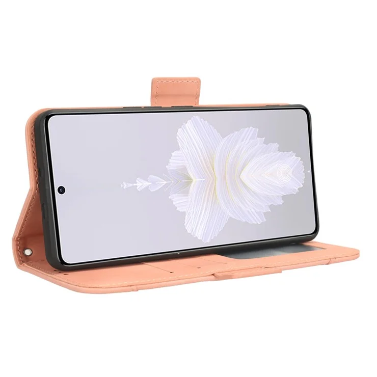 Leather Phone Case for TECNO Camon 20 Pro 5G CK8n , Wallet Stand Protective Cover with Multiple Card Slots - Pink
