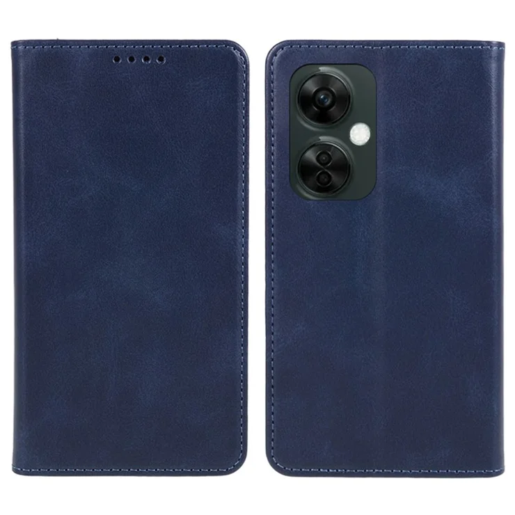 For OnePlus Nord CE 3 Lite 5G / N30 5G Leather Wallet Stand Phone Cover Calf Texture Drop-proof Case - Blue