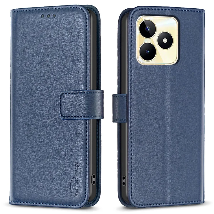 WBWONE Cover a Libro per Realme C53 Case, Flip Caso in PU Pelle Premium Portafoglio Custodia,Supporto Stand,Chiusura Magnetica. Blu Scuro