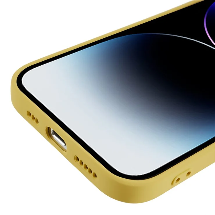 Rubberized Candy Color Shell for iPhone 15 Pro Soft TPU + Fiber Lining Phone Case Phone Cover - Yellow