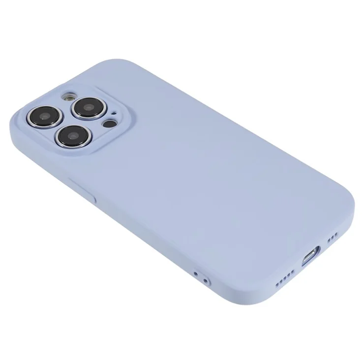 Rubberized Candy Color Shell for iPhone 15 Pro Soft TPU + Fiber Lining Phone Case Phone Cover - Light Purple