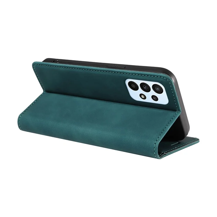 BETOPNICE 003 For Samsung Galaxy A73 5G Slim-Fit PU Leather Stand Cover RFID Blocking Wallet Phone Case - Green