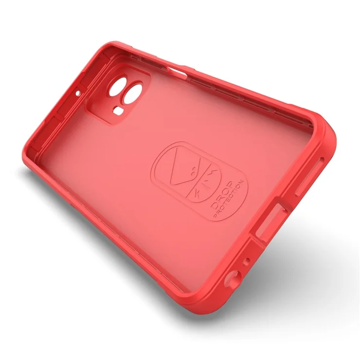 For Motorola Moto G73 5G Anti-drop Phone Case Rugged TPU Protective Cover - Red