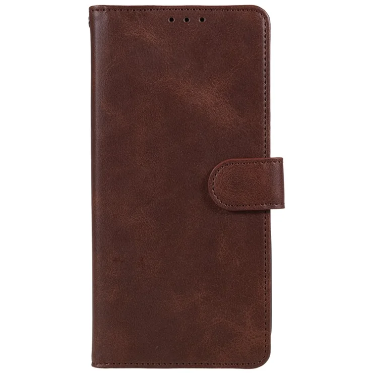 PU Leather Shell for Nokia G42 Calf Texture Cover Wallet Stand Magnetic Clasp Phone Case - Brown
