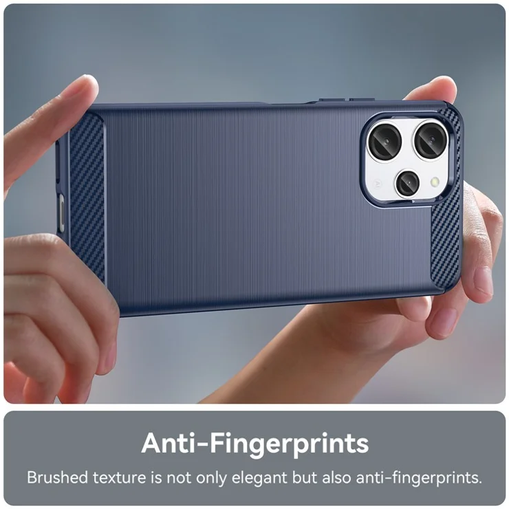 For Xiaomi Redmi 12 4G / 12 5G (Global) / Note 12R 5G / Poco M6 Pro 5G Carbon Fiber Texture Phone Case Soft TPU Brushed Phone Cover - Blue