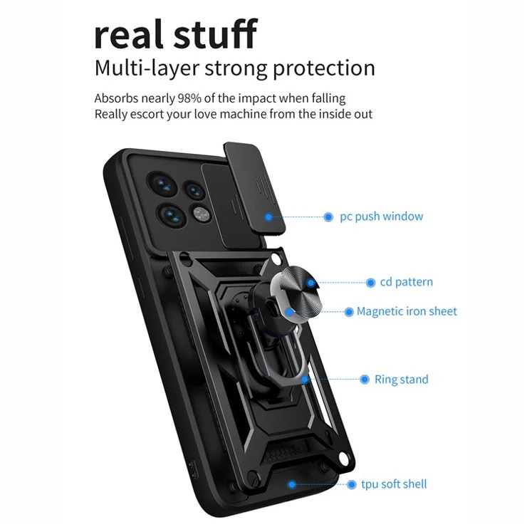 For Motorola Edge 40 Pro 5G / Moto X40 5G Rear Lens Protection Phone Case PC+TPU Kickstand Cover - Green