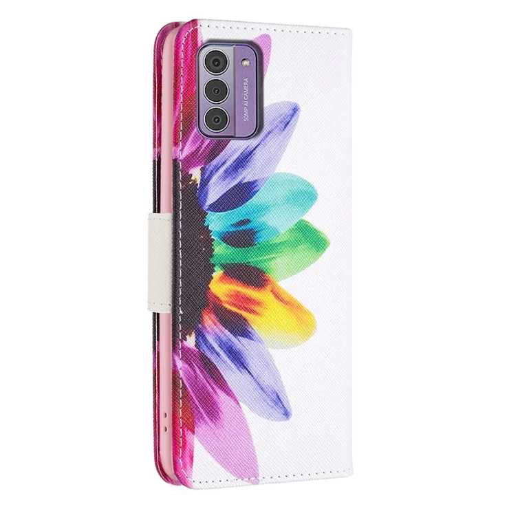 For Nokia G42 Stand Cover PU Leather Pattern Printing Wallet Protective Flip Phone Case - Sunflower