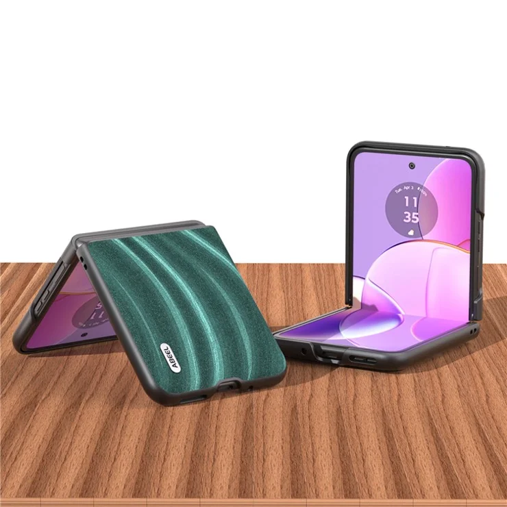 ABEEL Milky Way Series for Motorola Razr 40 5G Protective Phone Case PU Leather Coated PC Cover - Green