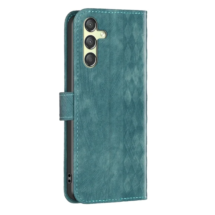 For Samsung Galaxy A25 5G (Global) (161.0 x 76.5 x 8.3mm) Imprinted Pattern PU Leather Phone Case Cell Phone Cover Stand Wallet - Green