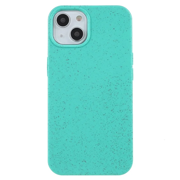 For iPhone 15 Starry Sky Series Matte Biodegradable Case Wheat Straw+TPU Hybrid Phone Cover - Green