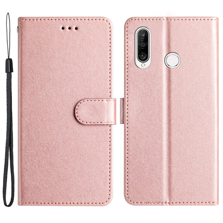 For Huawei P30 Lite Stand Flip Protective Cover PU Leather Silk
