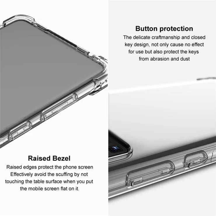 IMAK For Nothing Phone (2) Transparent Phone Case Four Corner Anti-drop Soft TPU Back Cover - Transparent Black