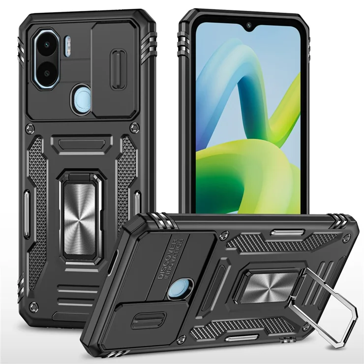 COMAKU Cover Armor Per Xiaomi Redmi A1 Plus – Custodia Antiurto TPU+PC Con Anello Portadita E Supporto Magnetico – Blu