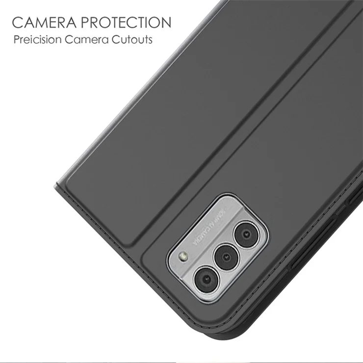 Flip Phone Cover For Nokia G42 , Card Slot PU Leather Stand Shell Full Protection Phone Case - Black