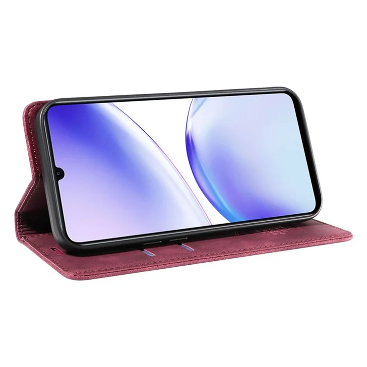 BETOPNICE 003 For Realme C53 (Global) / C53 (India) / C51 / Narzo N53 4G Dustproof PU Leather Flip Cover RFID Blocking Wallet Stand Phone Case - Red