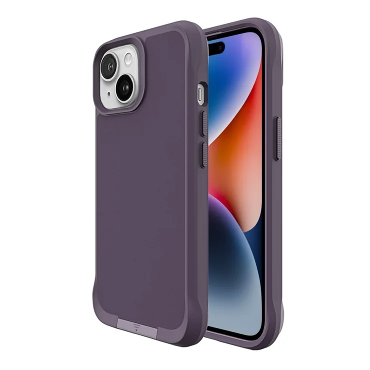 Taurustar Series For iPhone 14 Plus Case Compatible with MagSafe PC+TPU Phone Shell with Kickstand - Dark Purple