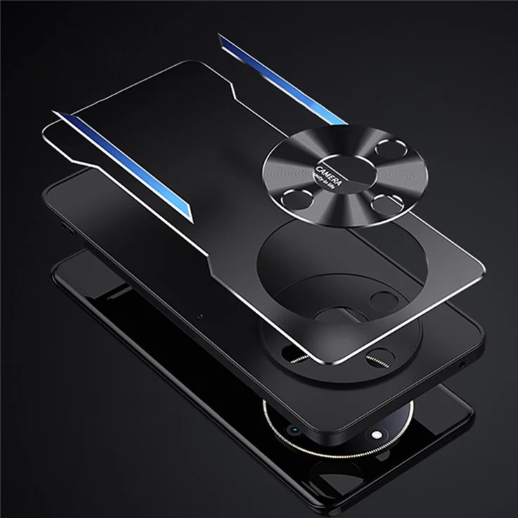 TPU + Aluminum Alloy Phone Case for Honor X50 , Anti-drop Phone Back Cover Protector - Gold