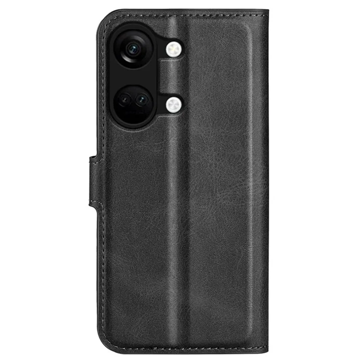 For OnePlus Ace 2V / Nord 3 5G PU Leather Wallet Case Stand Calf Texture Protective Phone Cover - Black