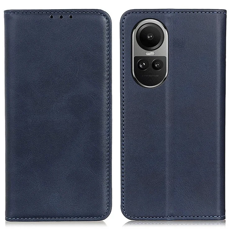 For Oppo Reno10 Pro 5G (Global) / Reno10 5G (Global) Split Leather Case Magnetic Flip Stand Wallet Phone Cover - Blue