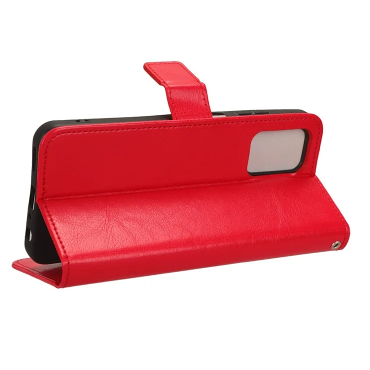 For Nokia G42 PU Leather Folio Flip Case Crazy Horse Texture Stand Wallet Phone Cover - Red