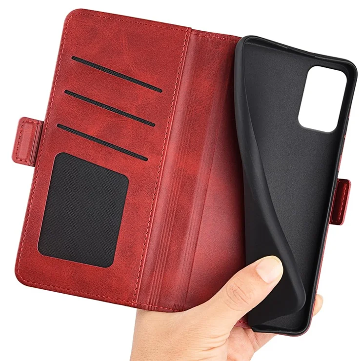 For Nokia G42 Calf Texture Shockproof Stand Cover PU Leather Wallet Phone Case - Red