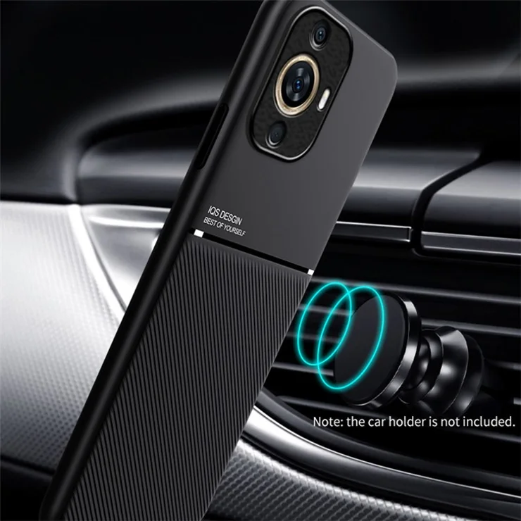 For Huawei nova 11 Pro / nova 11 Ultra Phone Case PU Leather+TPU Magnetic Car Mount Phone Cover - Blue