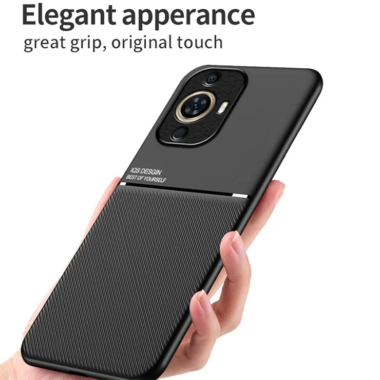 For Huawei nova 11 Pro / nova 11 Ultra Phone Case PU Leather+TPU Magnetic Car Mount Phone Cover - Blue