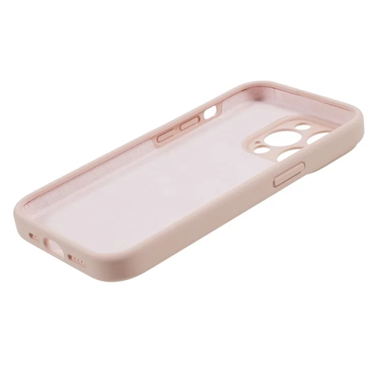 Liquid Silicone+PC Phone Case for iPhone 15 Pro Anti-Scratch Precise Cutout Phone Cover - Light Pink