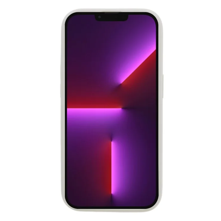 For iPhone 13 Pro Max Protective Case Liquid Silicone+PC Phone Case Precise Cutout Slim Phone Cover - White