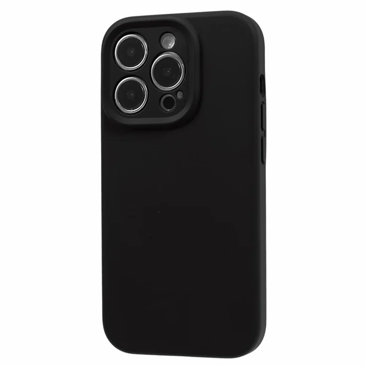 For iPhone 12 Pro Max 6.7 inch Precise Cutout Slim Phone Case Liquid Silicone+PC Anti-Drop Phone Cover - Black