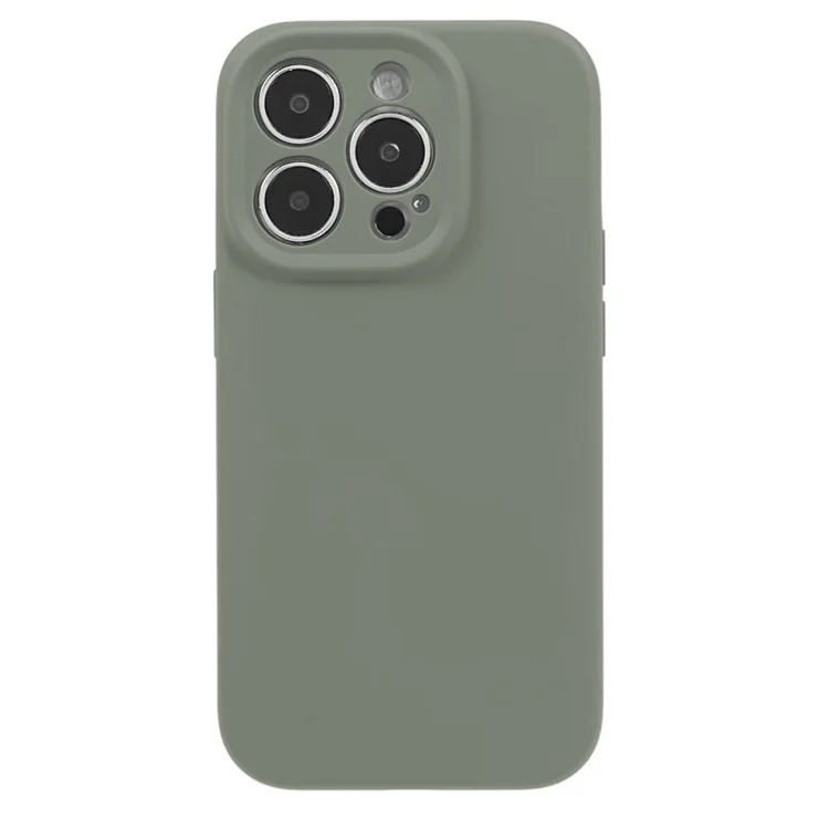 Precise Cutout Phone Case for iPhone 12 Pro 6.1 inch Shockproof Liquid Silicone+PC Phone Cover - Light Green