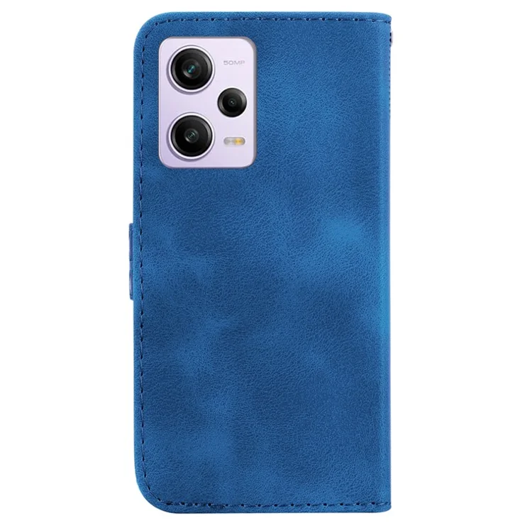 For Xiaomi Poco X5 Pro 5G / Redmi Note 12 Pro Speed 5G / Note 12 Pro 5G Leather Phone Case 7-Shape Imprinted Wallet Stand Cover - Dark Blue