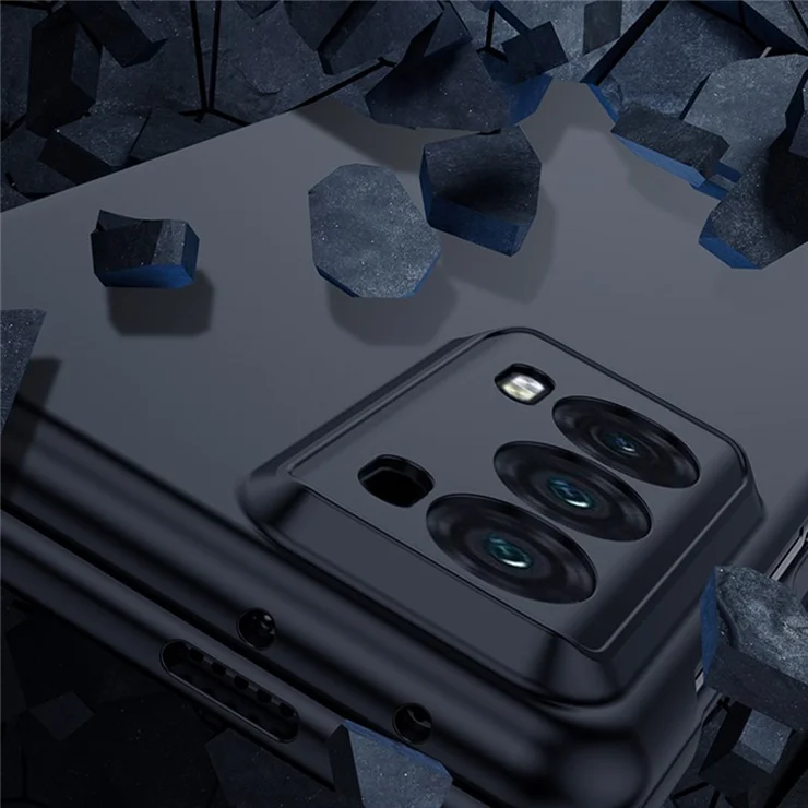 For Honor Magic V2 5G Skin-touch Folding Phone Case Hard PC Protective Phone Cover - Dark Blue