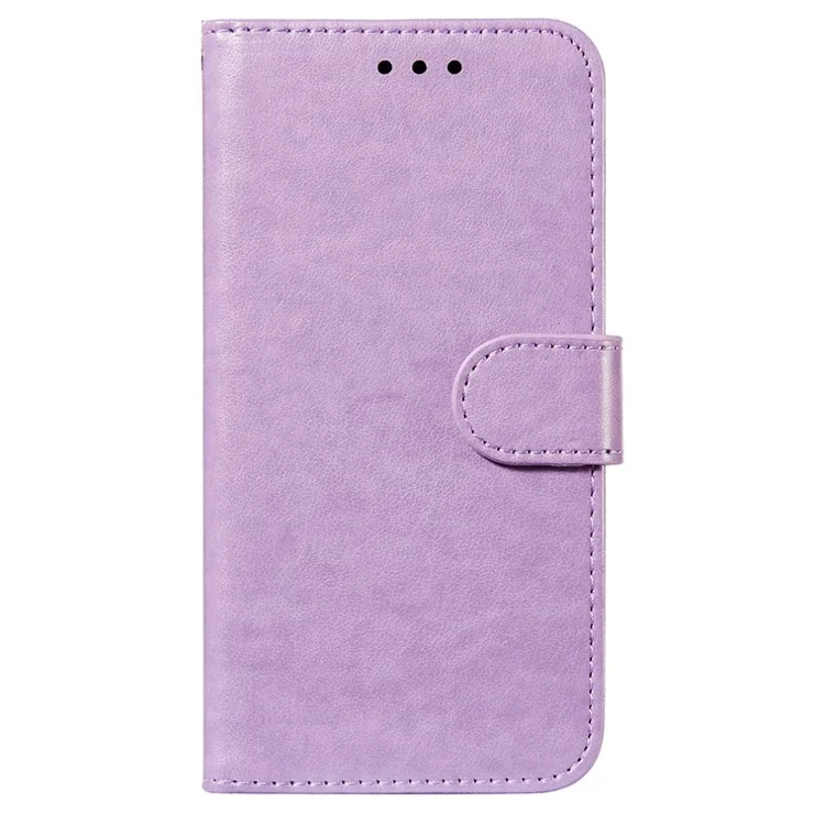 For Samsung Galaxy A24 4G (162.1 x 77.6 x 8.3mm) Solid Color PU Leather Cover Wallet Stand Flip Cell Phone Case - Purple