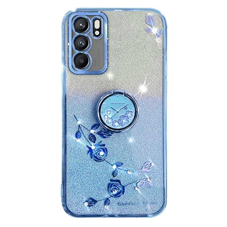 SEAHAI Cover Per Oppo A54s / A16 / A16s - Custodia In TPU Con Stampa Glitter Farfalla, Antiurto E Sottile, Supporta Ricarica Wireless
